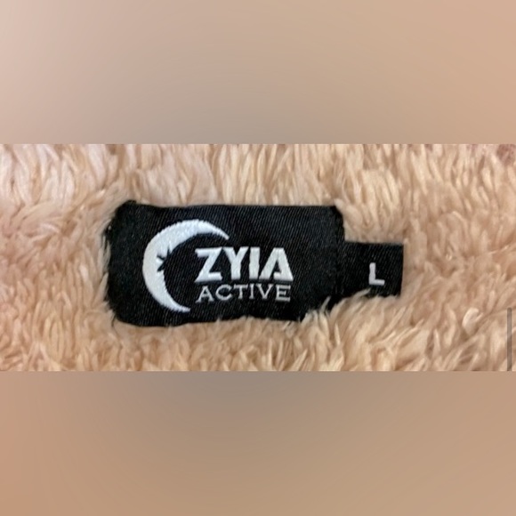 RETIRED ZYIA  BLUSH COLORED SHERPA zipper Lined pockets JACKET SZ LG EUC - Picture 3 of 6